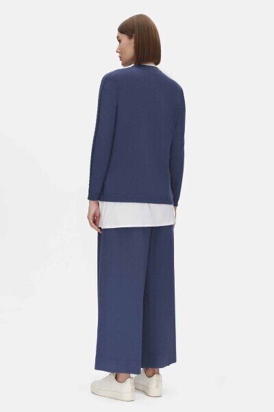 Miss Dalida Önü Dikişli Bol Paça Pantolon İNDİGO - 3