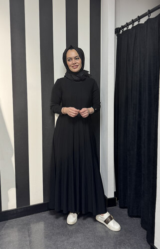 Miss Dalida Örgü Teknikli Triko Elbise BLACK - 3