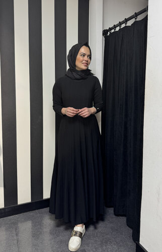 Miss Dalida Örgü Teknikli Triko Elbise BLACK - 4