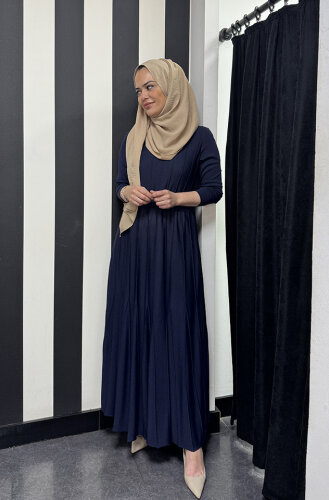 Miss Dalida Örgü Teknikli Triko Elbise Navy Blue 