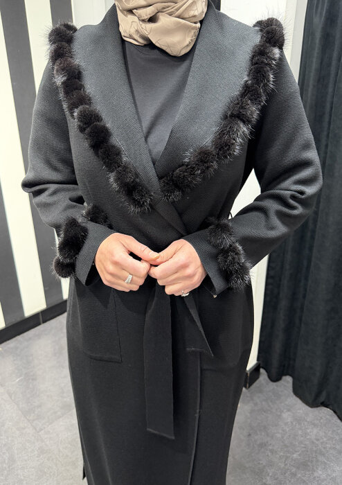 Miss Dalida Ponponlu Hırka BLACK - 5