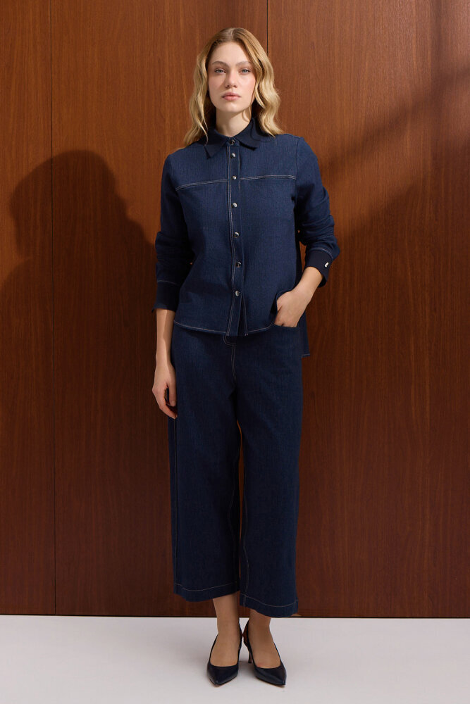 Miss Dalida Rahat Kesim Basic Pantolon Navy