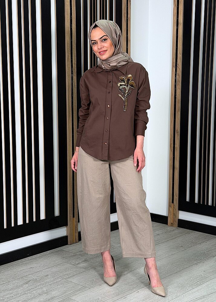 Miss Dalida Rahat Kesim Basic Pantolon Stone - 3