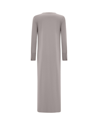 Miss Dalida Renk Detaylı Kolsuz Triko Elbise GREY - 2