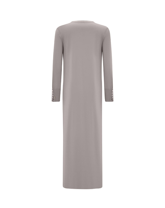 Miss Dalida Renk Detaylı Kolsuz Triko Elbise GREY - 2