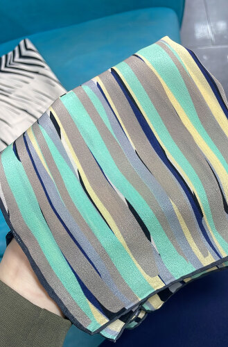 Miss Dalida Renkli İnce Fırça Desenli Şal BEİGE