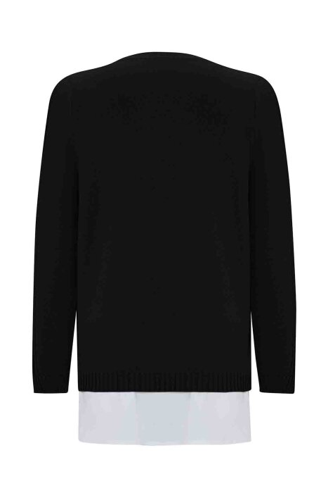 Miss Dalida Saç Örgü Detaylı Triko Tunik BLACK - 2