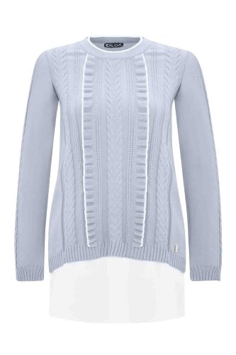 Miss Dalida Saç Örgü Detaylı Triko Tunik GREY 