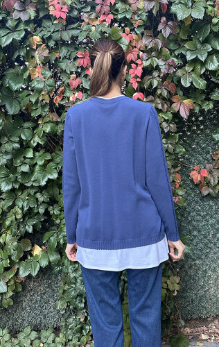 Miss Dalida Saç Örgü Detaylı Triko Tunik İNDİGO - 4