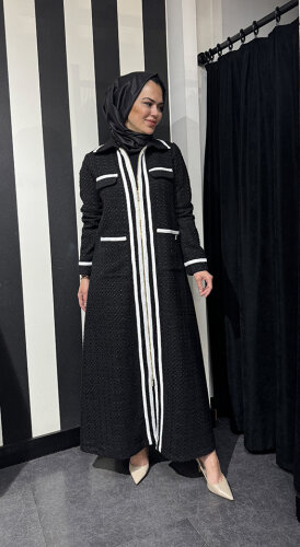 Miss Dalida Şerit Detaylı Tüvit Kap BLACK - 2