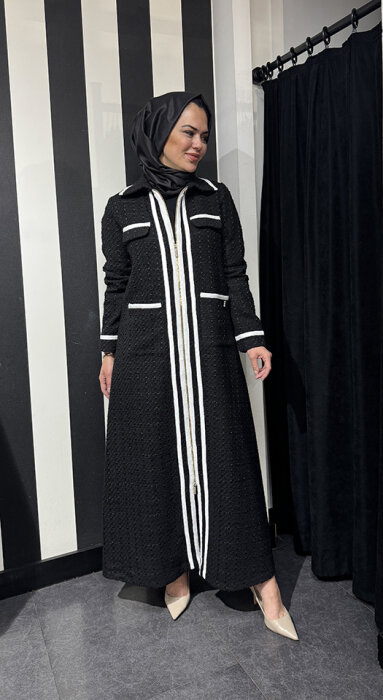 Miss Dalida Şerit Detaylı Tüvit Kap BLACK - 2