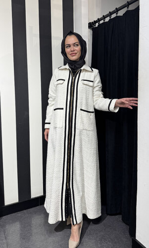 Miss Dalida Şerit Detaylı Tüvit Kap Fede/Ecru - 2