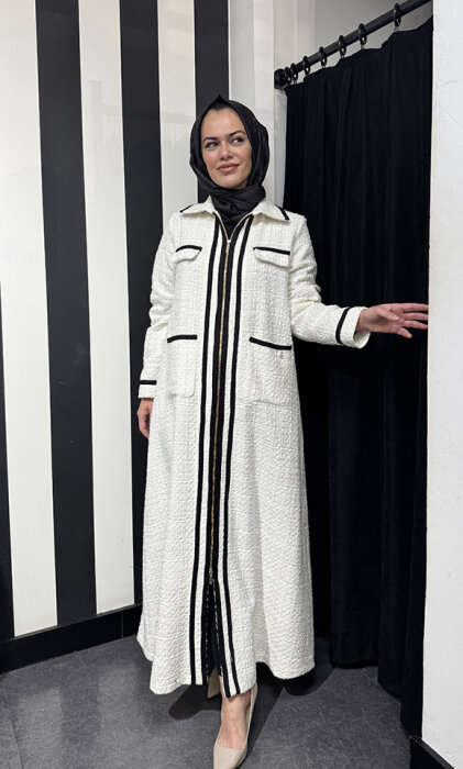 Miss Dalida Şerit Detaylı Tüvit Kap Fede/Ecru - 2