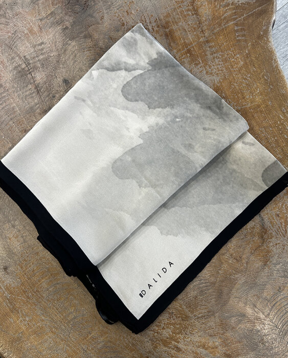 Miss Dalida Sulu Boya Desenli Şal BLACK - 1