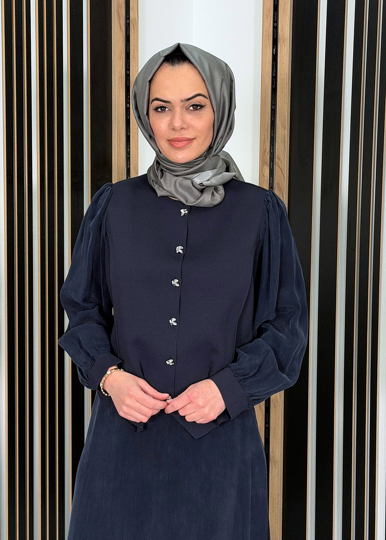 Miss Dalida Temiz Kesim Şık Ceket Dark Navy - 3