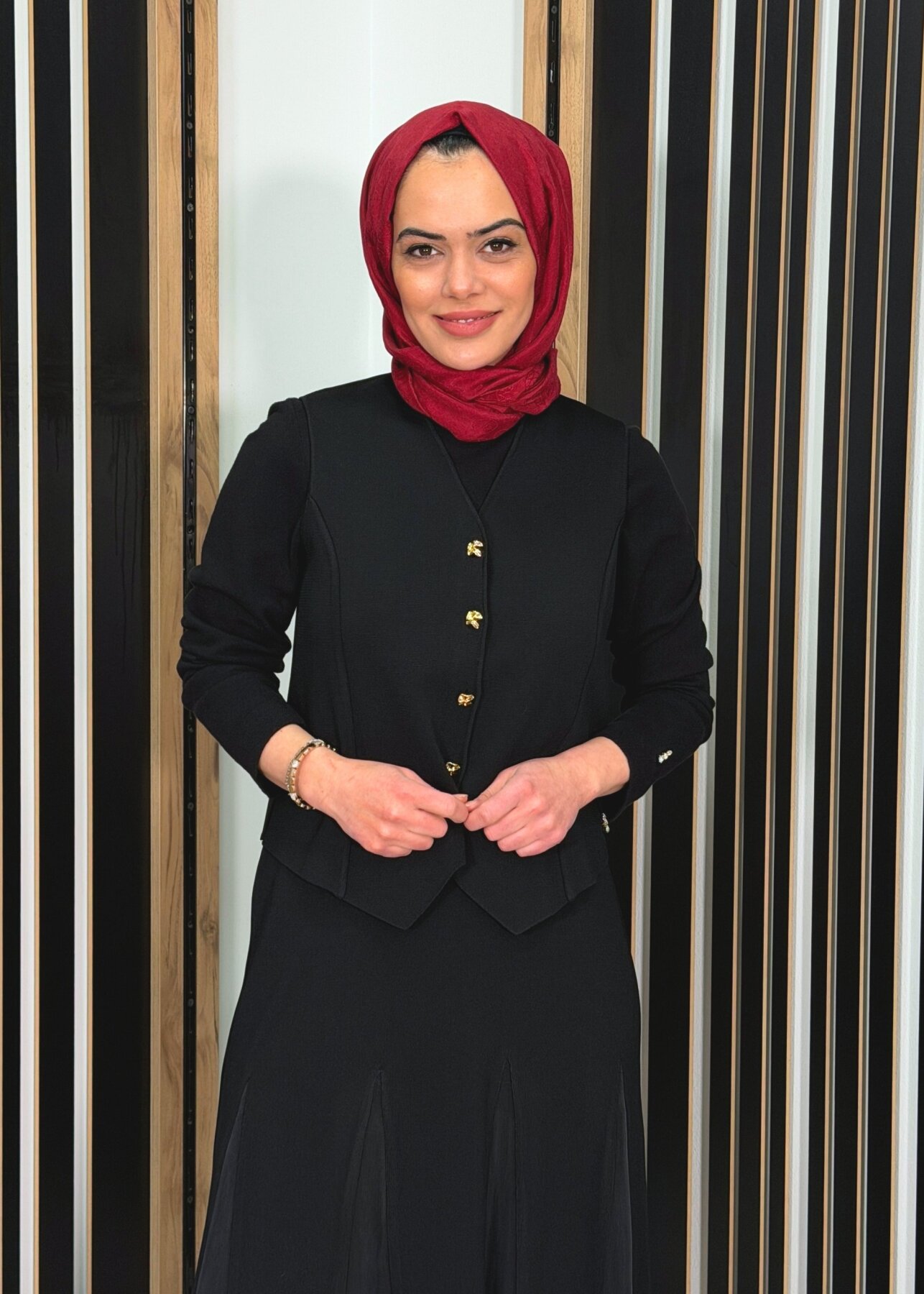 Miss Dalida Temiz Kesim Triko Yelek BLACK - 1