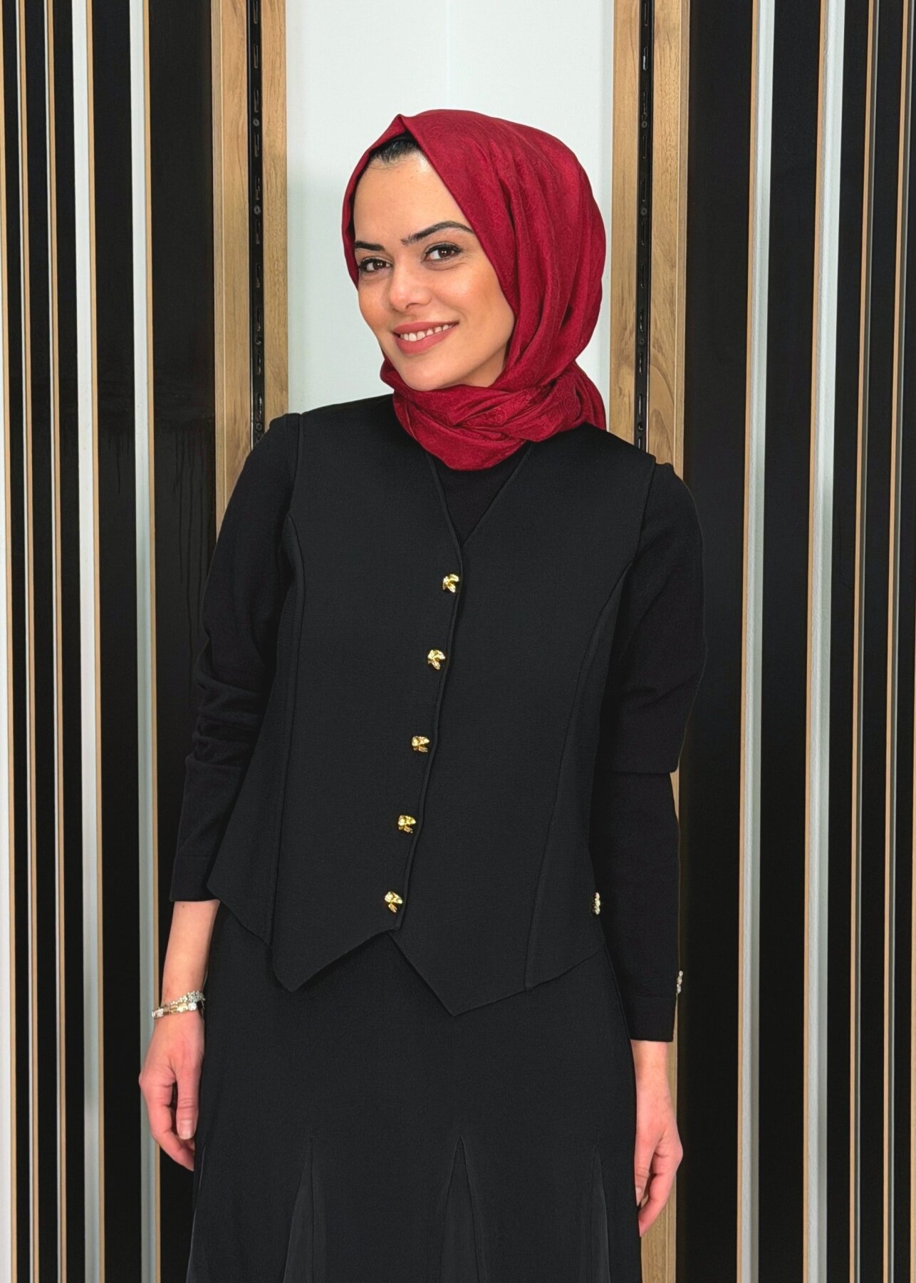 Miss Dalida Temiz Kesim Triko Yelek BLACK - 3