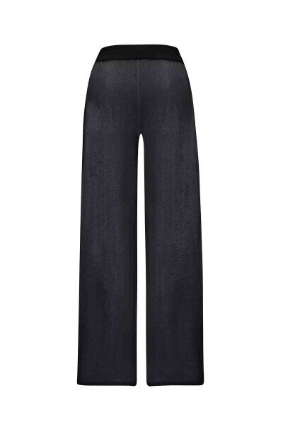Miss Dalida Touch Me Doku Desenli Bol Paça Pantolon BLACK - 2
