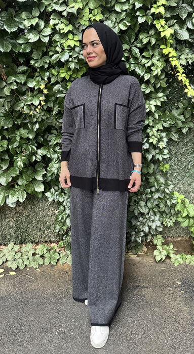 Miss Dalida Touch Me Doku Desenli Bol Paça Pantolon BLACK - 1