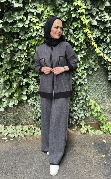 Miss Dalida Touch Me Doku Desenli Bol Paça Pantolon BLACK - 3