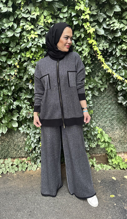 Miss Dalida Touch Me Doku Desenli Bol Paça Pantolon BLACK - 4