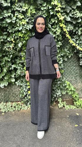 Miss Dalida Touch Me Doku Desenli Bol Paça Pantolon BLACK - 2