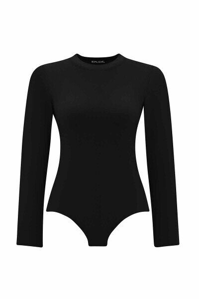 Miss Dalida Touch Me Yuvarlak Yaka Badysuit BLACK - 1