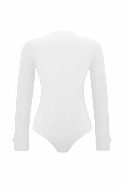 Miss Dalida Touch Me Yuvarlak Yaka Badysuit EKRU - 2