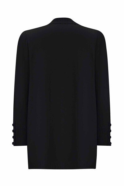 Miss Dalida Touche Me Düz Renk Triko Hırka BLACK - 2