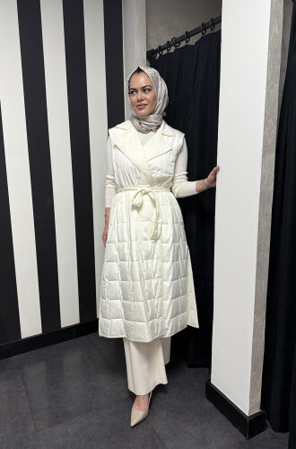 Miss Dalida Triko Astarlı İnce Yelek EKRU