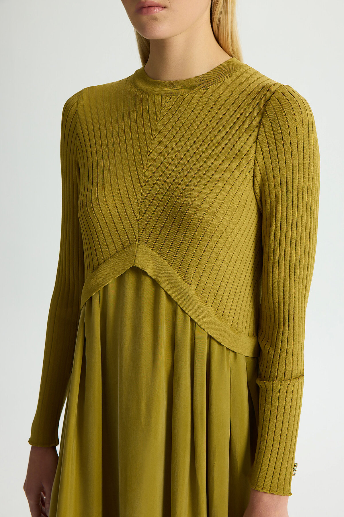 Miss Dalida Triko Cupro Elbise Amber - 3