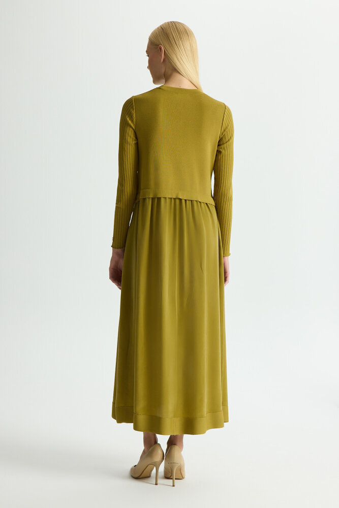 Miss Dalida Triko Cupro Elbise Amber - 4
