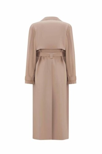 Miss Dalida Triko Detaylı Kumaş Trençkot MİNK - 2