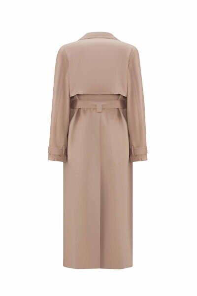 Miss Dalida Triko Detaylı Kumaş Trençkot MİNK - 2