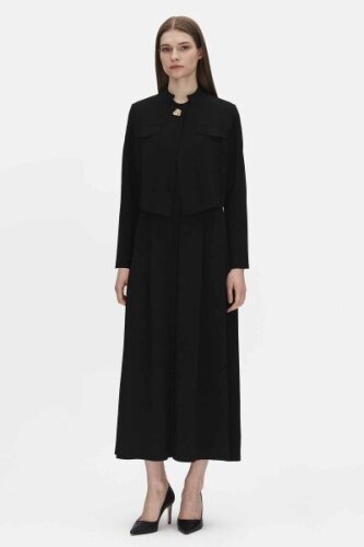 Miss Dalida Triko Elbise Ceket Takım BLACK - 1