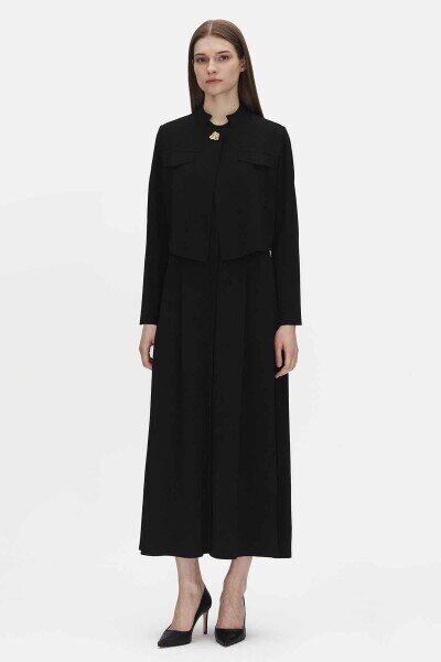 Miss Dalida Triko Elbise Ceket Takım BLACK - 1