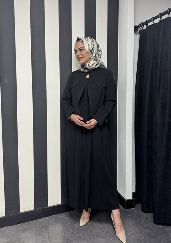 Miss Dalida Triko Elbise Ceket Takım BLACK 