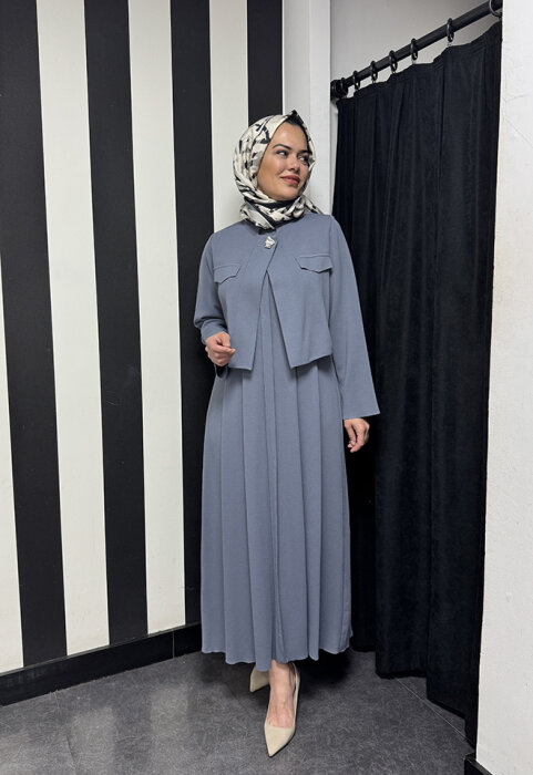 Miss Dalida Triko Elbise Ceket Takım Bullet - 3