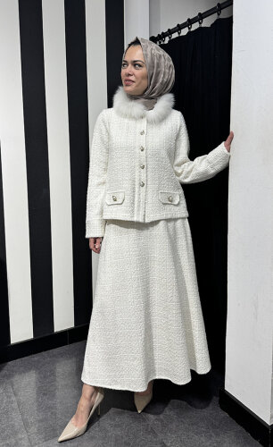 Miss Dalida Tüvit Etek EKRU - 5