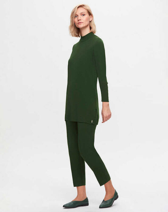 Miss Dalida Uzun Kollu Basic Triko Tunik Emerald - 1