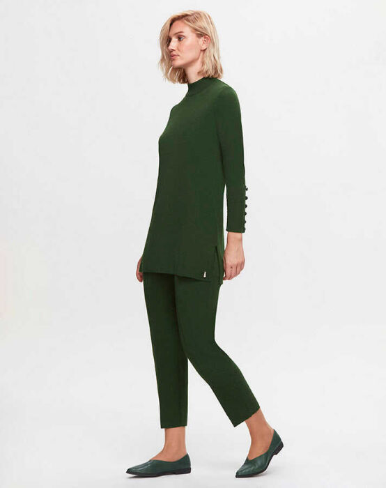 Miss Dalida Uzun Kollu Basic Triko Tunik Emerald - 2