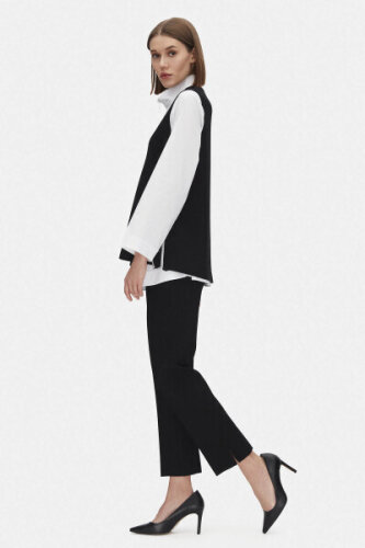 Miss Dalida V Yaka Kolsuz Triko Tunik BLACK - 9