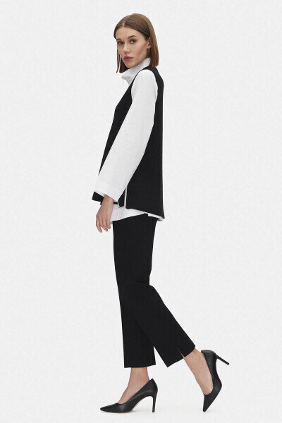 Miss Dalida V Yaka Kolsuz Triko Tunik BLACK - 9