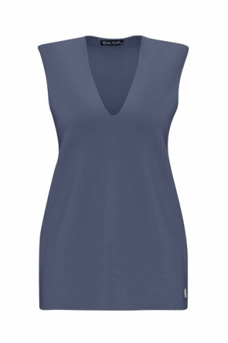 Miss Dalida V Yaka Kolsuz Triko Tunik Navy Blue - 2