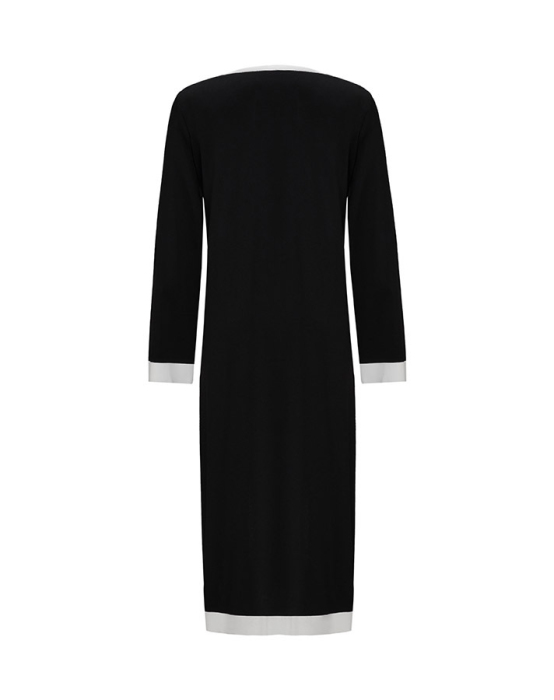 Miss Dalida V Yaka Uzun Triko Tunik BLACK - 2
