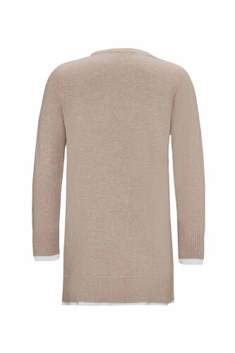 Miss Dalida Yakası Yırtmaçlı Triko Tunik VİZON - 4