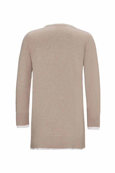 Miss Dalida Yakası Yırtmaçlı Triko Tunik VİZON - 4