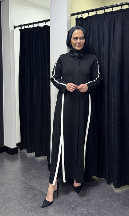 Miss Dalida Yırtmaç Detaylı Uzun Triko Hırka BLACK - 2