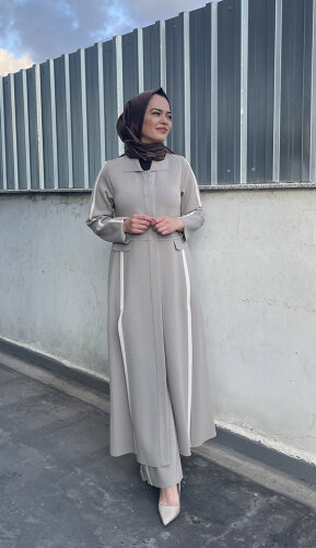 Miss Dalida Yırtmaç Detaylı Uzun Triko Hırka MİNK - 2