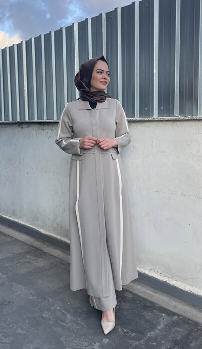 Miss Dalida Yırtmaç Detaylı Uzun Triko Hırka MİNK - 2